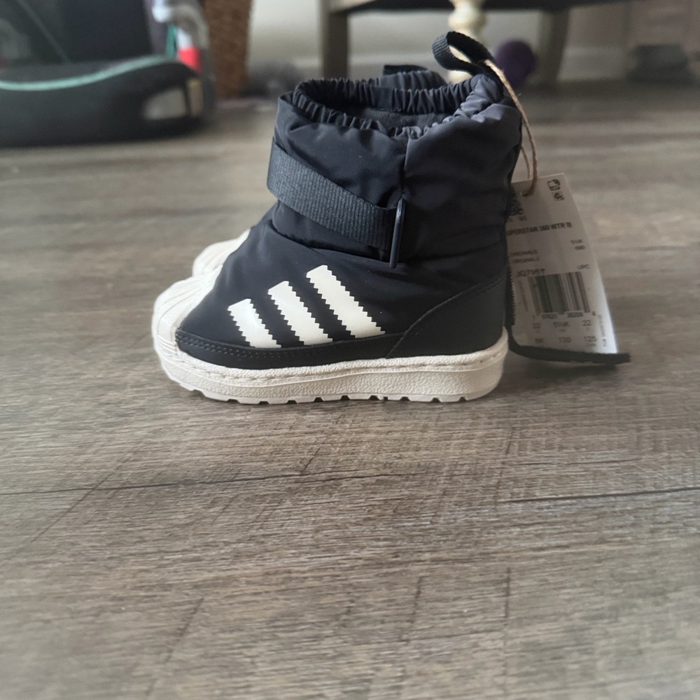 Adidas Superstar 360 Kids Black and White Winter Boots